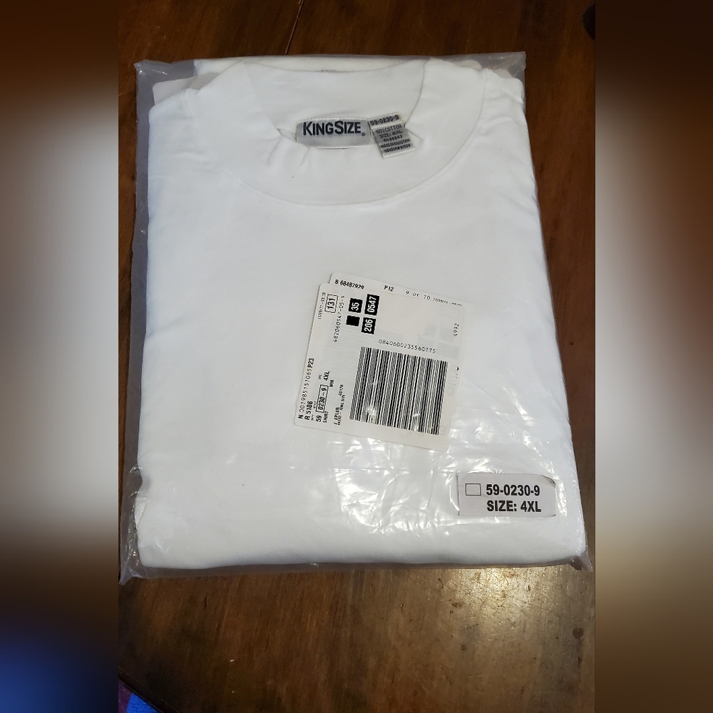- Mens 4xl long sleeve king size White Cotton Round Neck Shirt